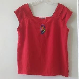 Vintage from 70's Franck Olivier top with embroidery size 38